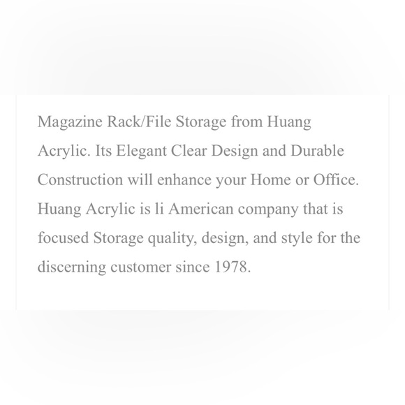 New Huang Acrylic Magazine File Storage Rack - Picture 3 of 3